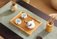 Wooden Tea Set Tray Rectangular Japanese Style Bamboo Tea Tray Solid Wooden Fruit Bread Tray ...